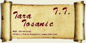 Tara Tošanić vizit kartica